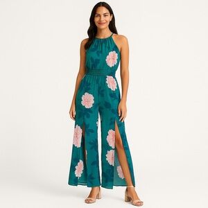 SWEET STORM JUMPSUIT MULTICOLOR FLORAL WIDE LEG SIZE S